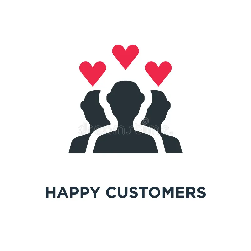 happy customers icon client satisfaction concept symbol design vector illustration 134302102